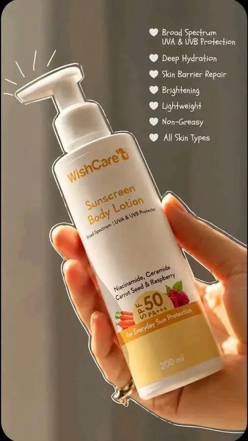 WishCare Sunscreen Body Lotion SPF 50 PA++++ | UV Protection Body Lotion