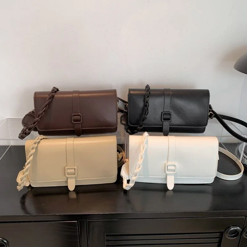 Elegant Braided Handle Crossbody Bag for Women | PU Leather Shoulder Purse