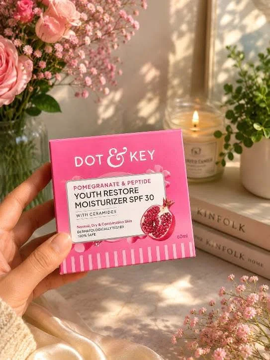 Face Moisturizer for Soft & Glowing Skin Dot & Key Pomegranate Moisturizer | Lightweight Hydrating Face Cream image 4