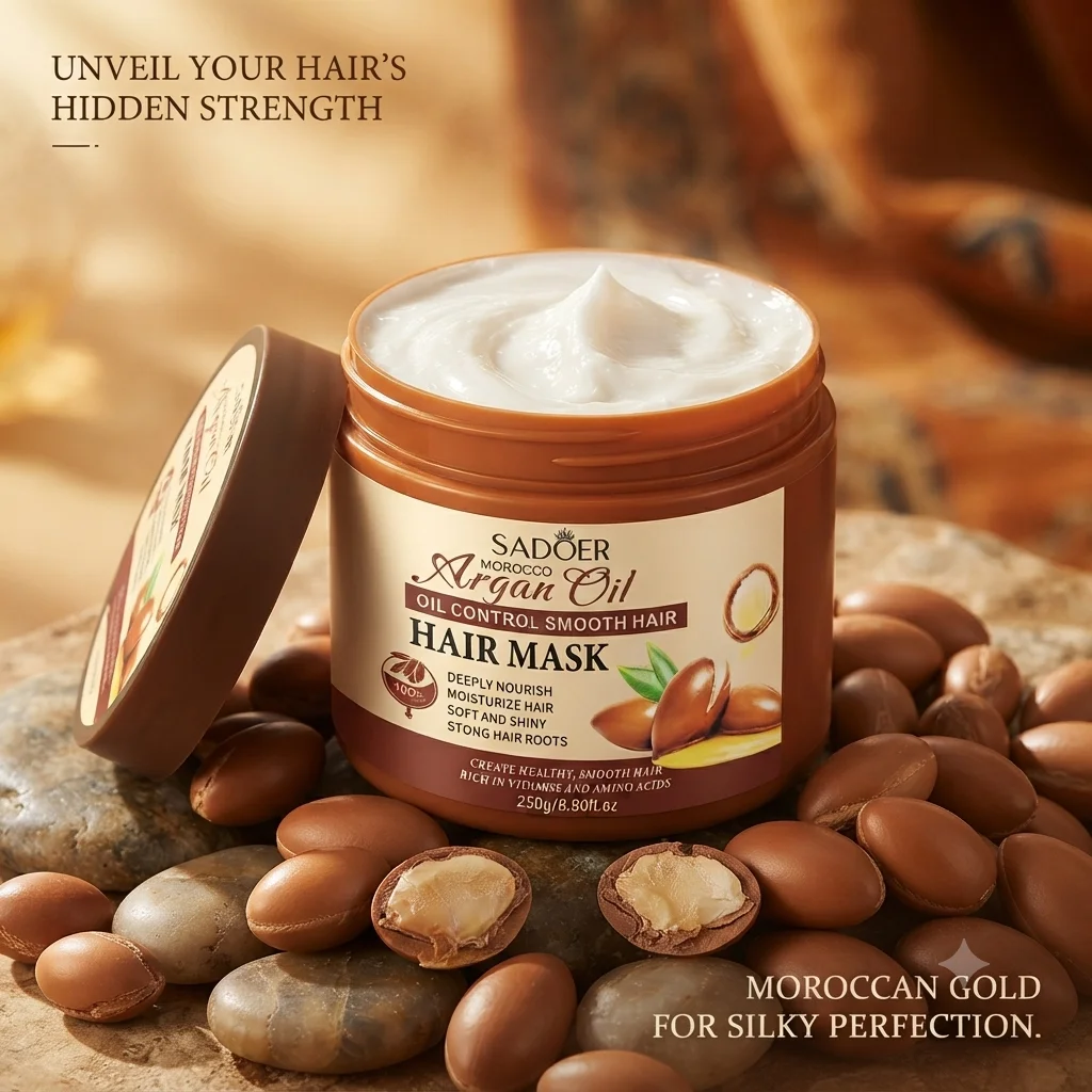 SADOER Moroccan Argan Oil Hair Mask – Deep Nourishing Treatment