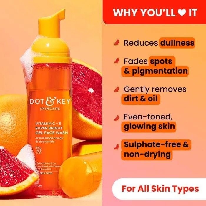 Dot and key blood orange gel facewash image 2