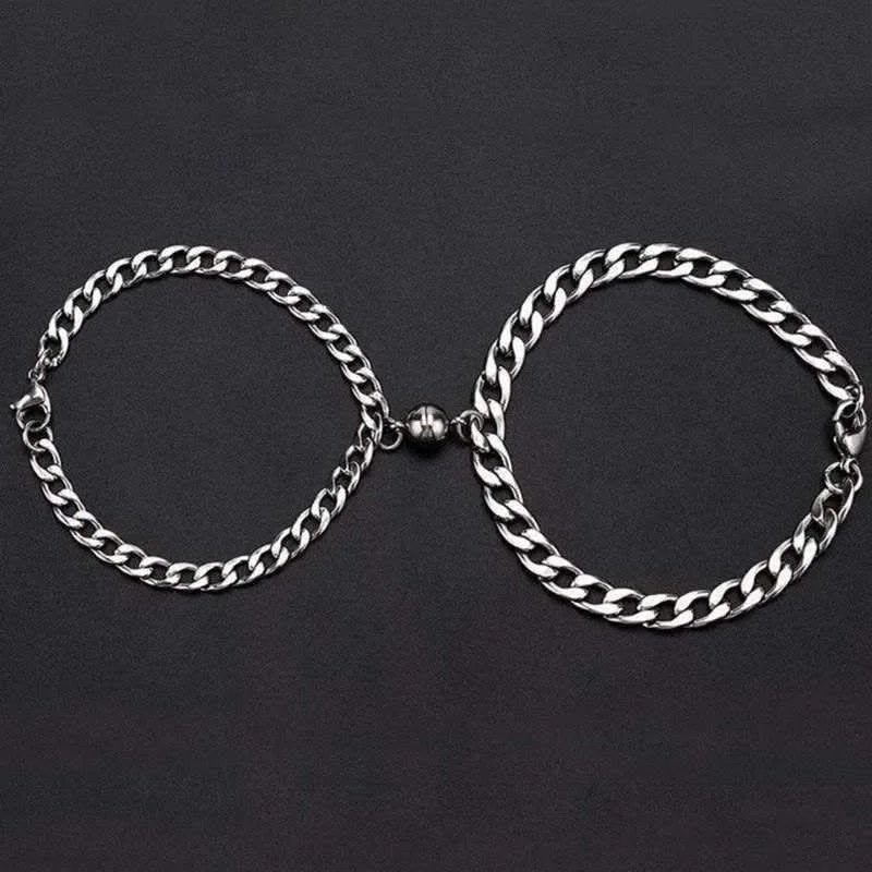 Magnetic Couple Bracelet Set | Stainless Steel Matching Bracelets image 2