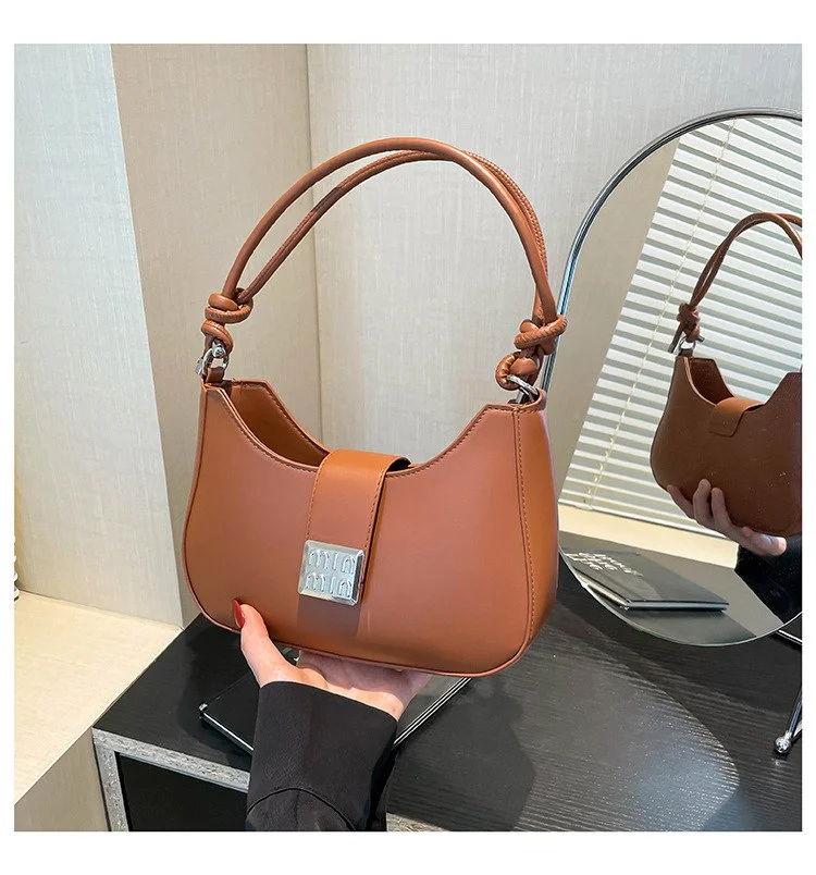 Premium Knot Handle Shoulder Bag for Women | Stylish PU Leather Handbag image 3