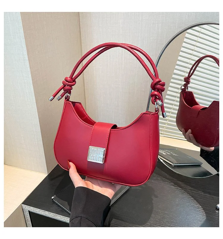 Premium Knot Handle Shoulder Bag for Women | Stylish PU Leather Handbag image 2