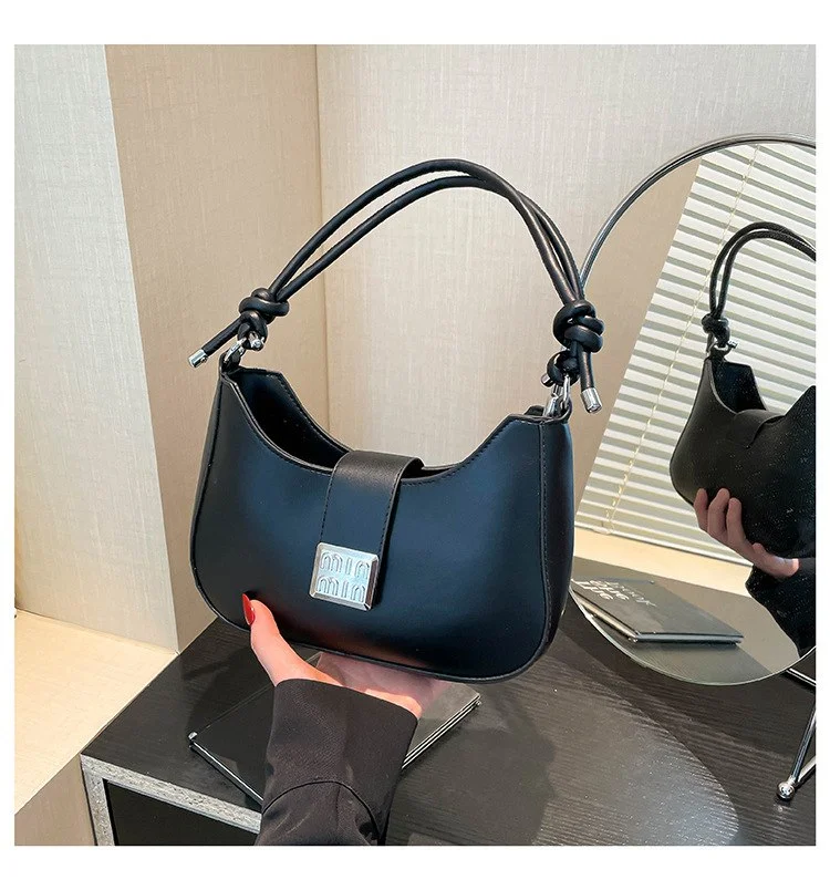 Premium Knot Handle Shoulder Bag for Women | Stylish PU Leather Handbag image 6