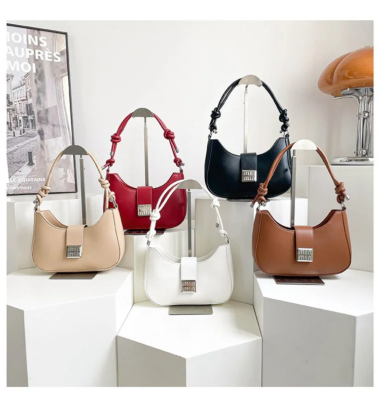 Premium Knot Handle Shoulder Bag for Women | Stylish PU Leather Handbag