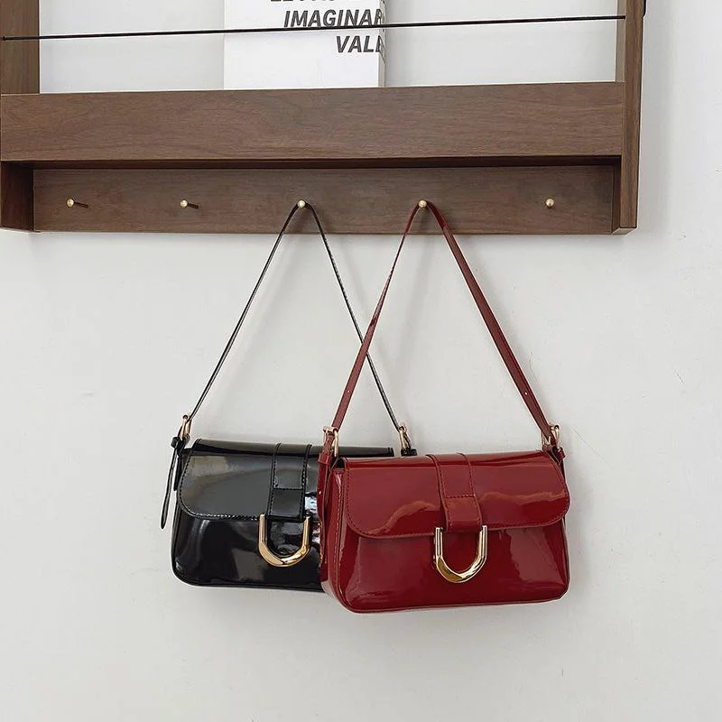 Glossy Flap Shoulder Bag for Women | Premium Patent Leather Handbag