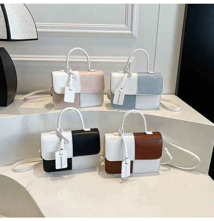 Color Block Mini Top Handle Bag for Women | Stylish Crossbody Handbag