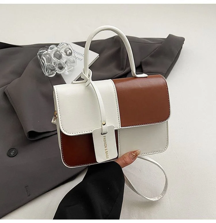 Color Block Mini Top Handle Bag for Women | Stylish Crossbody Handbag image 4