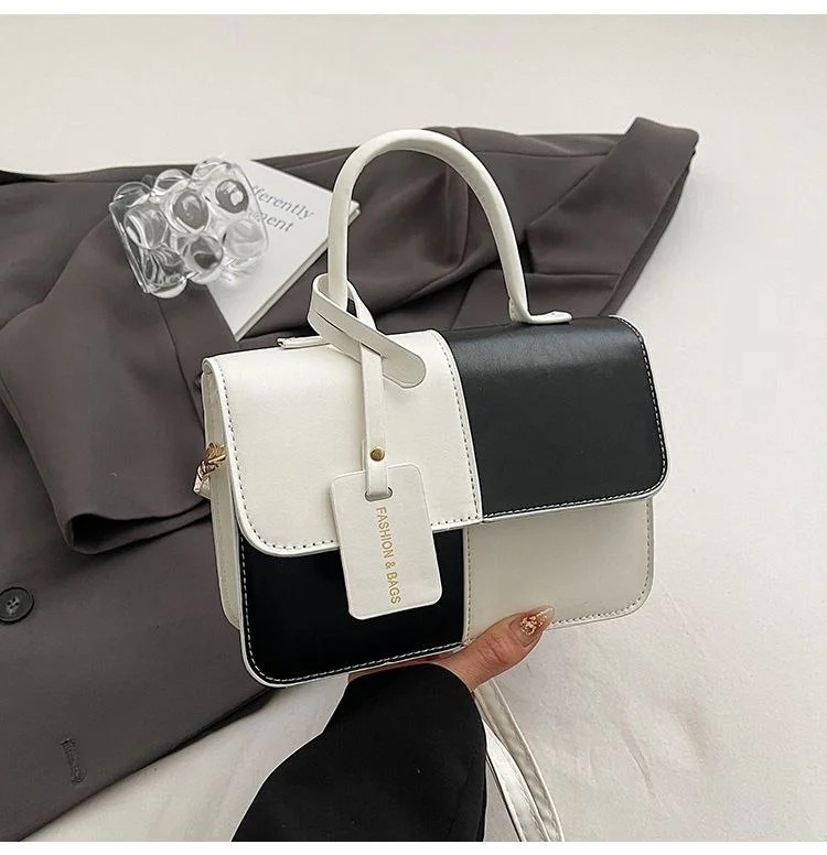 Color Block Mini Top Handle Bag for Women | Stylish Crossbody Handbag image 5