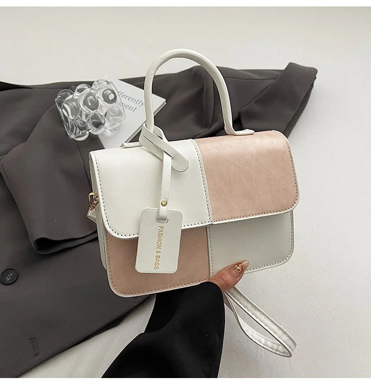 Color Block Mini Top Handle Bag for Women | Stylish Crossbody Handbag image 2