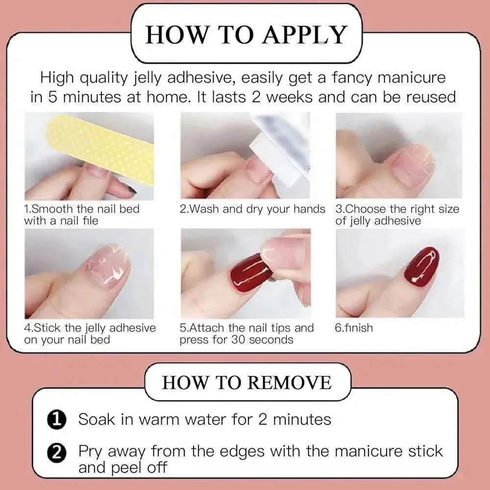 Gradient Press On Nails | Reusable Ombre Fake Nail Set image 2
