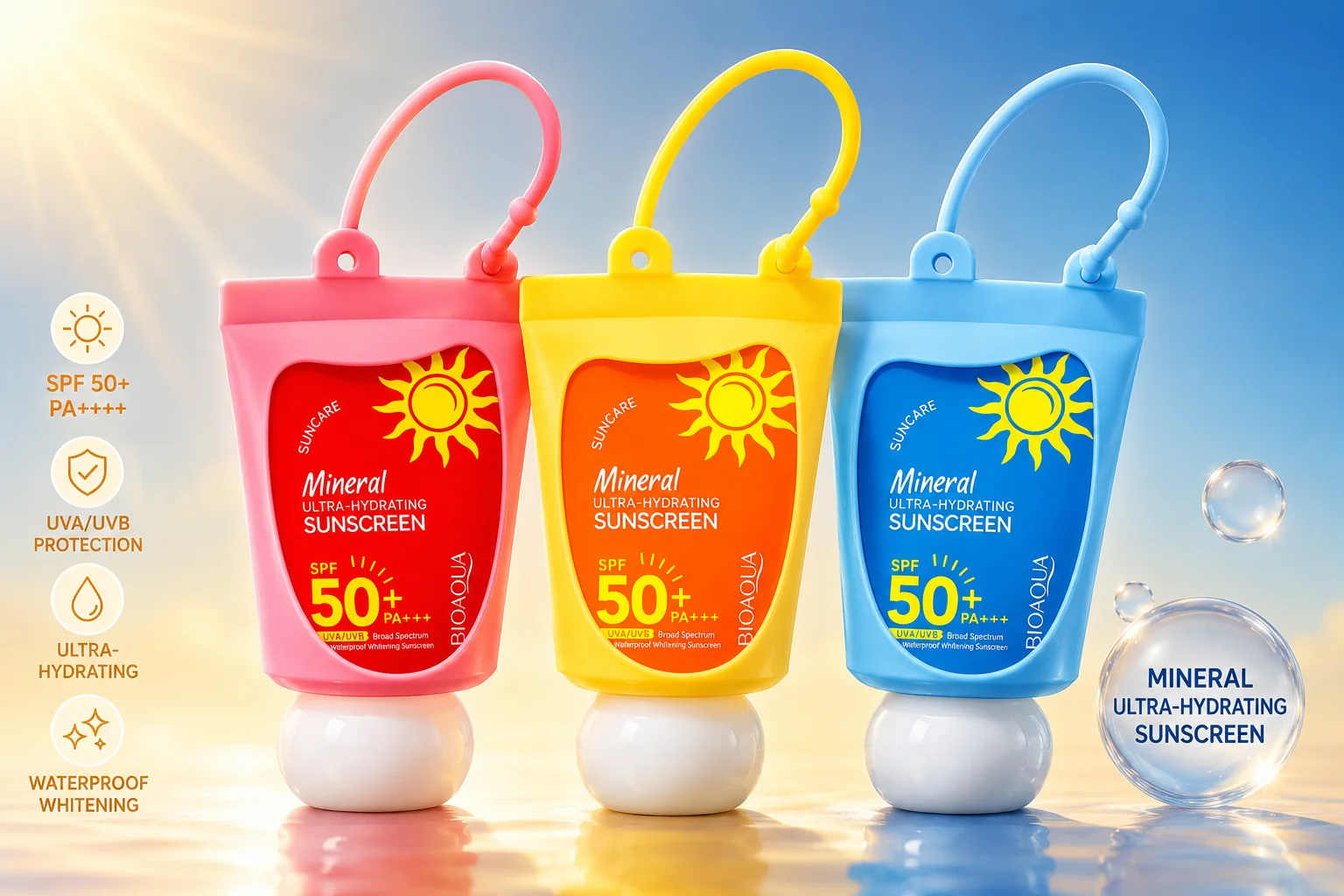Bioaqua Mini Mineral Ultra-Hydrating Sunscreen SPF 50+ PA++++ | Portable Sun Protection image 2
