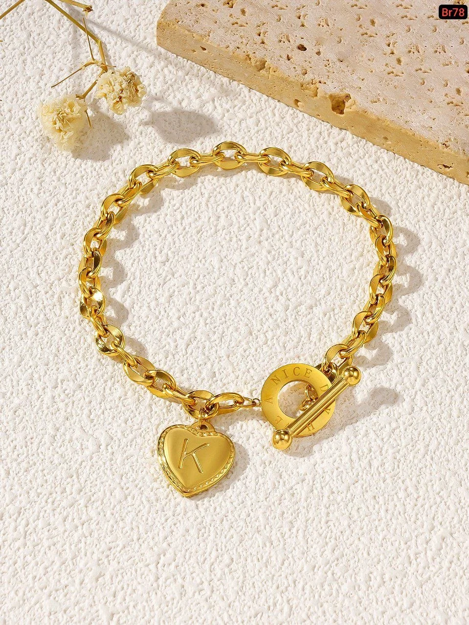 Stainless steel letter bracelet image 3
