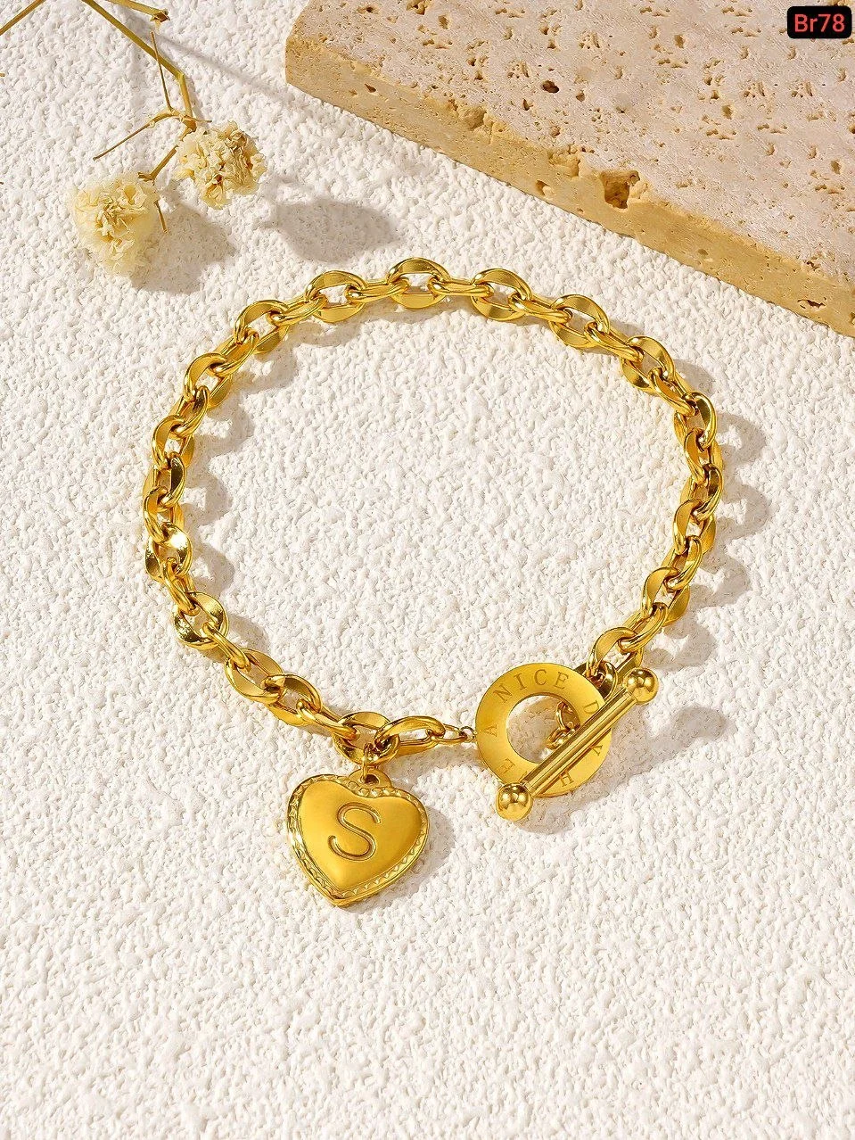 Stainless steel letter bracelet image 5