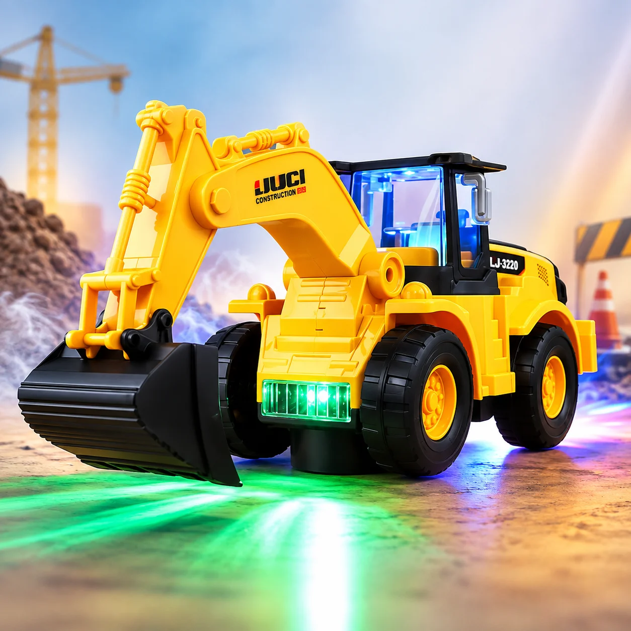 Kids Electric Excavator Toy – Light & Music Construction Vehicle