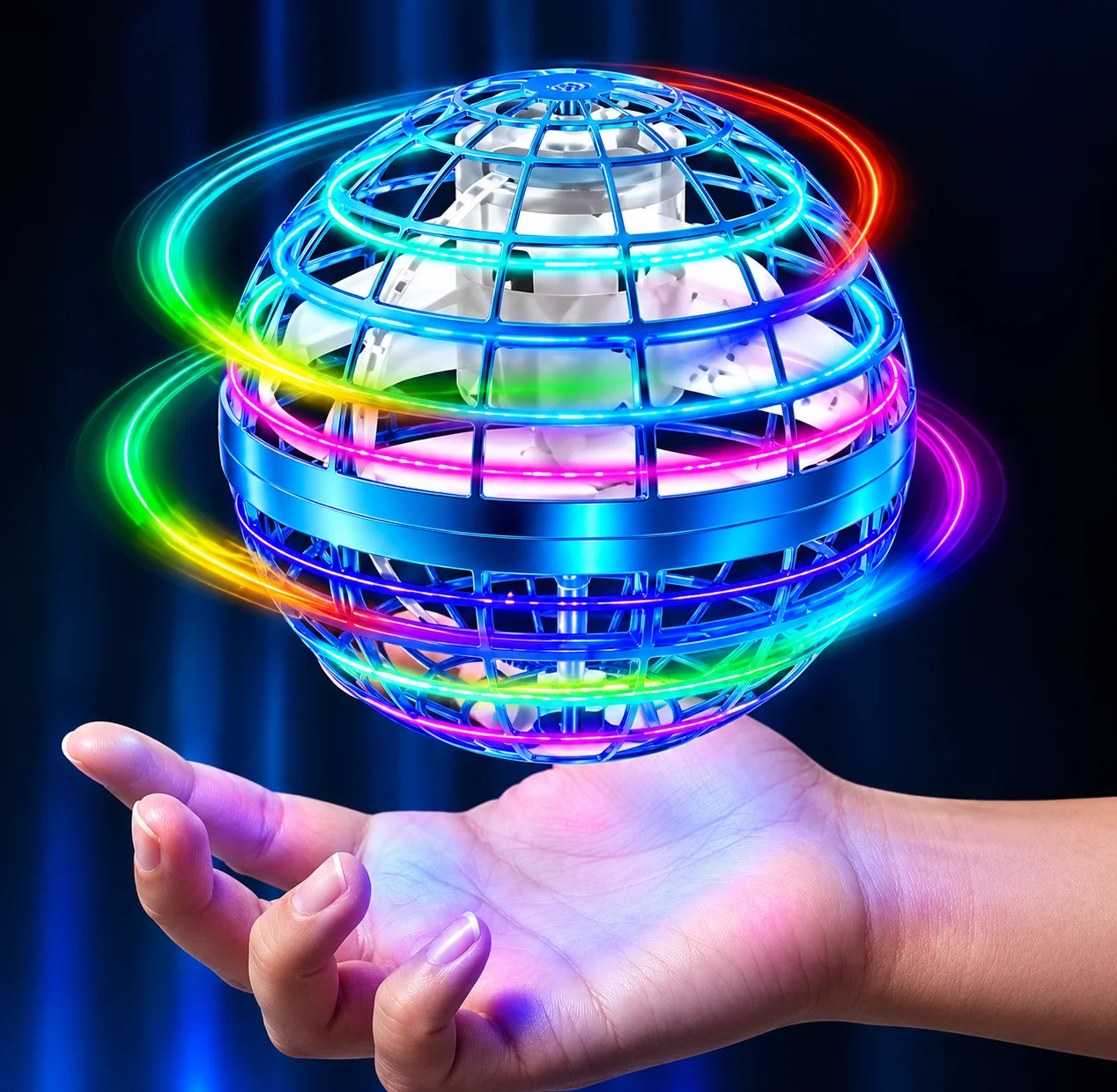 Rechargeable Flying Ball Space Orb Magic Mini Drone UFO Boomerang Spinner Toy