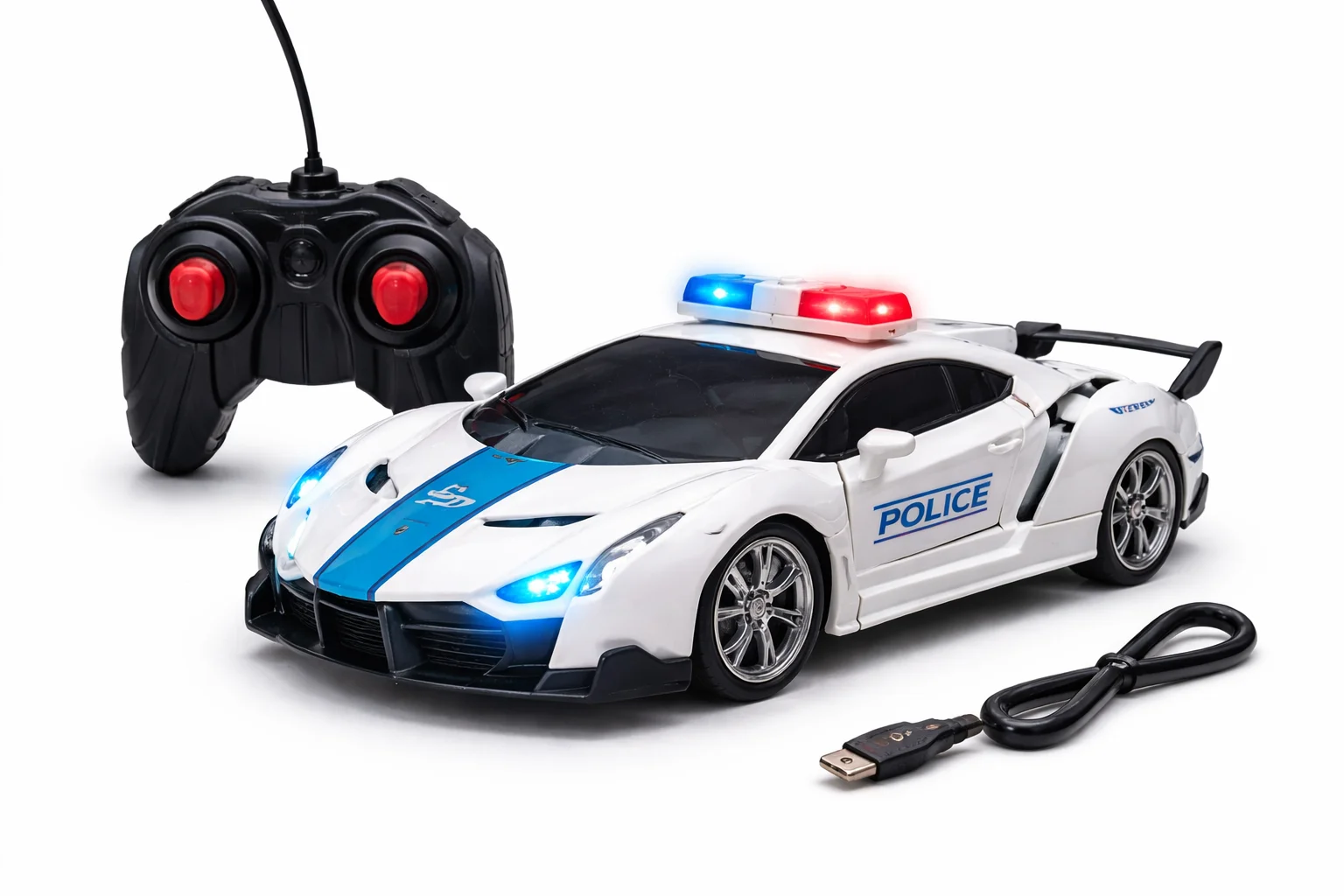 Model 111 Rechargeable Remote Control Police Ferrari Sports Car For Kids.