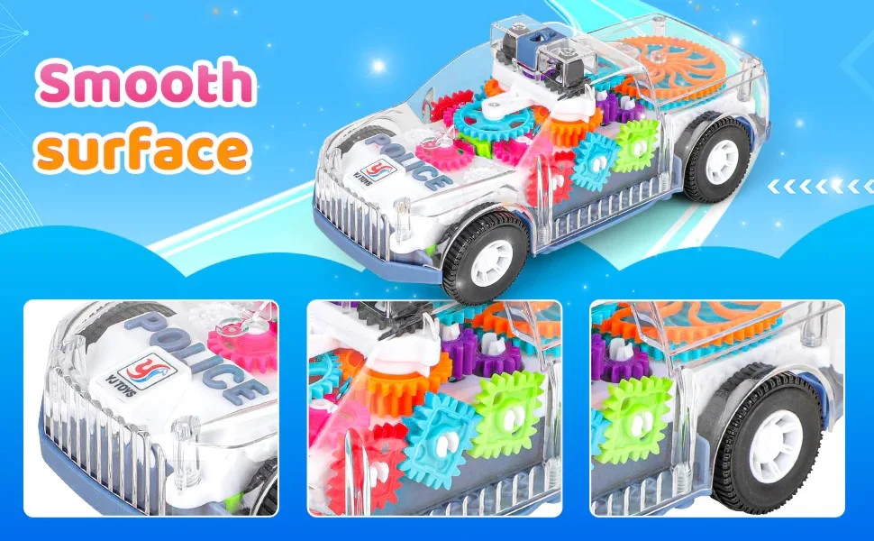 112. RechargeableTransparen Gear Police Car for kids