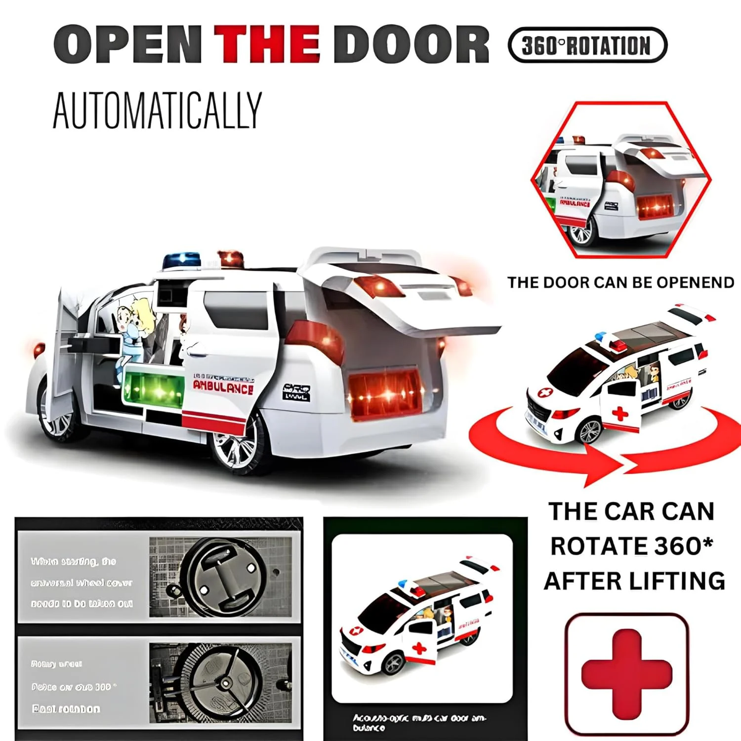 114. Electric Light & Sound Ambulance Toy Car