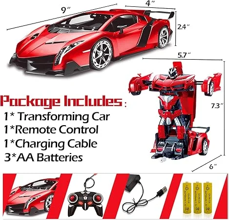 1153. 2-In-1 Transforming RC Robot Sports Car – Remote Control Auto Transformation Toy