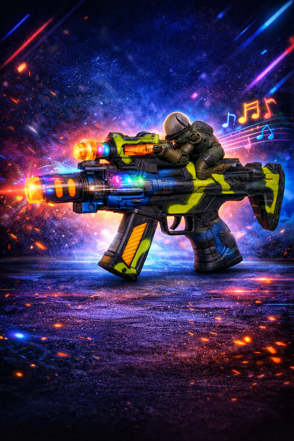 227. AK-47 Style Toy Gun With Music & Lighting