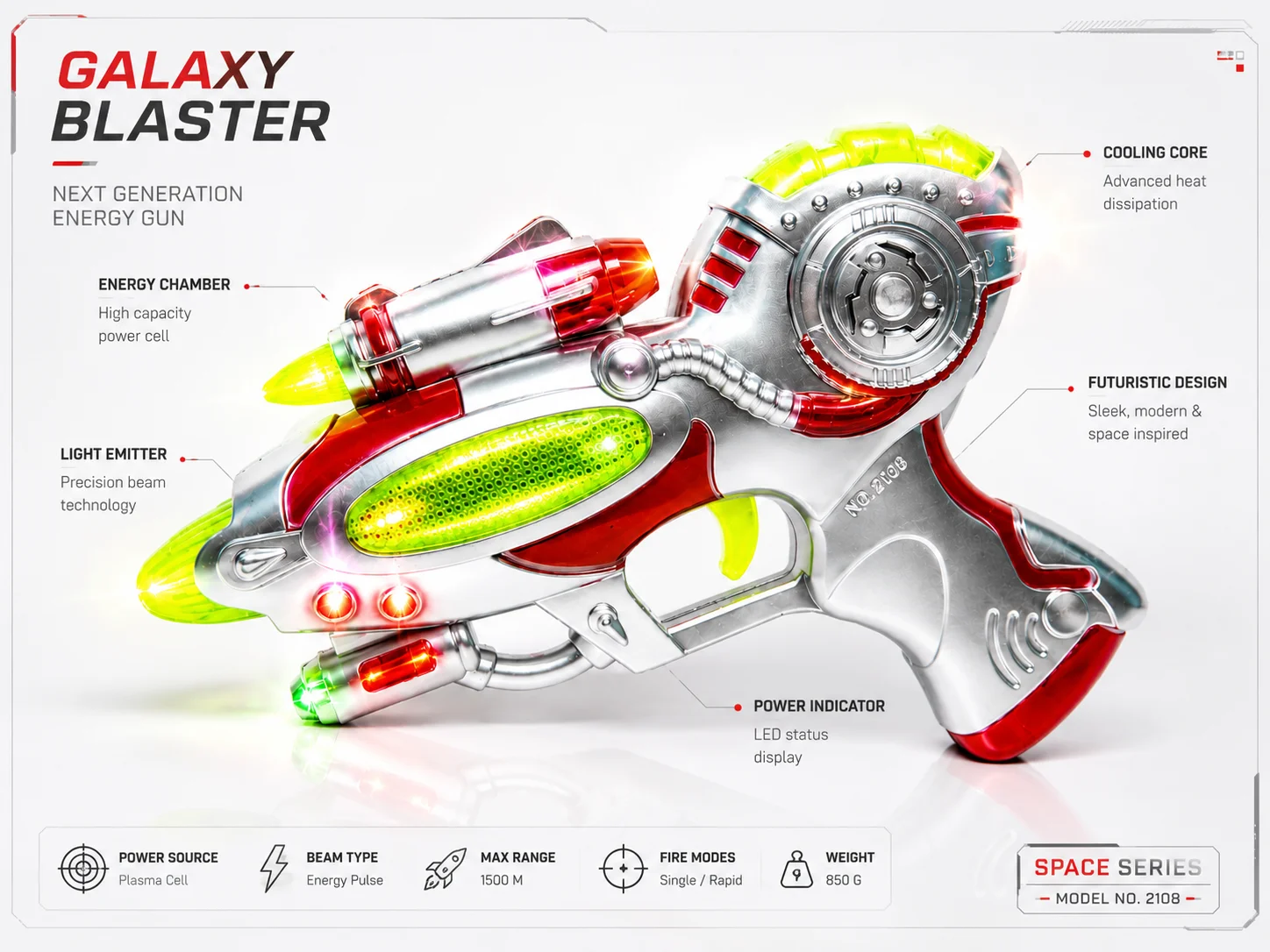 227. Galaxy Music and lightin toy gun for kids- ( 3p battery free )