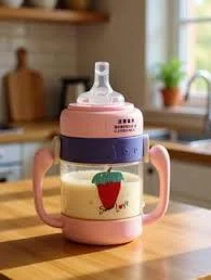 441. Kids Water Bottle PPSU Slicone Straw Mom pot