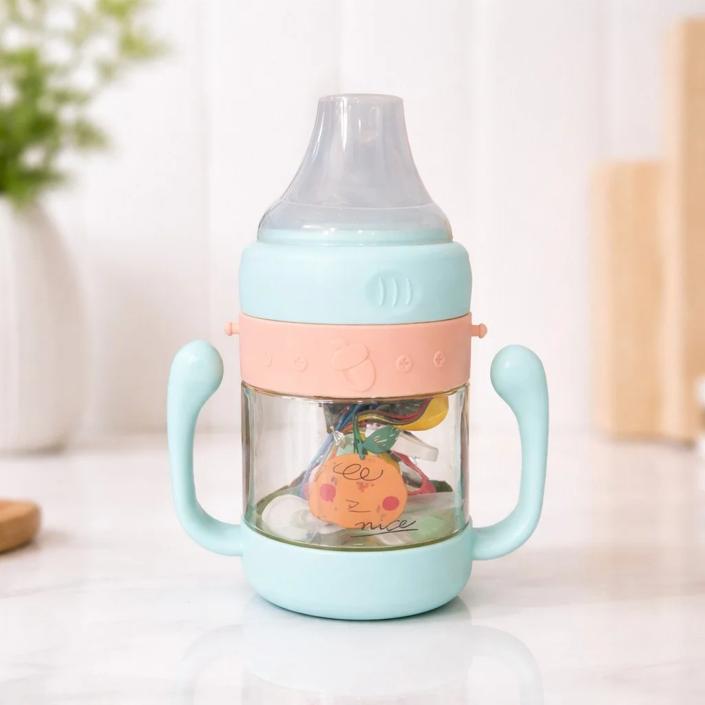 441. Kids Water Bottle PPSU Slicone Straw Mom pot