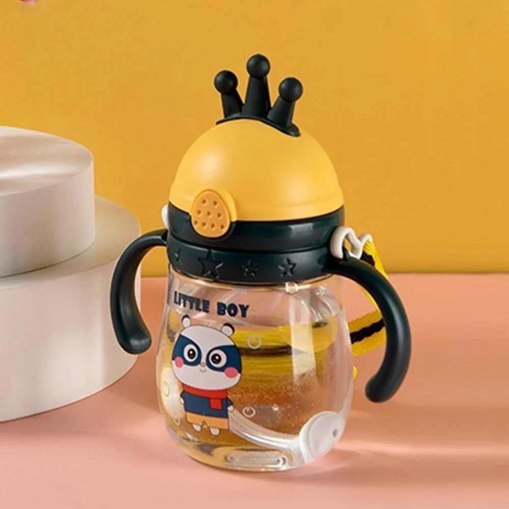 444. Kids king Straw Water Bottle with Strap for kids