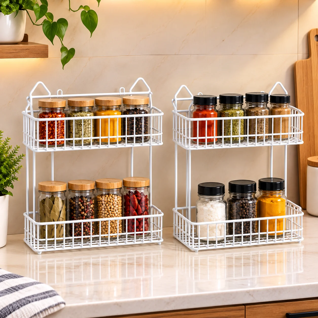 Kitchen Spice Rack Combo – Wall & Counter Organizer-1pcs