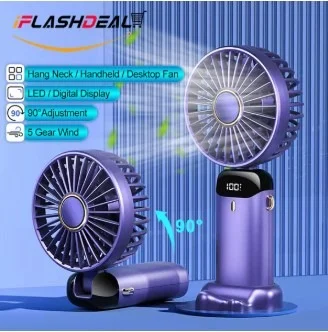 557. Portable Rechargeable Digital Display Mini Fan
