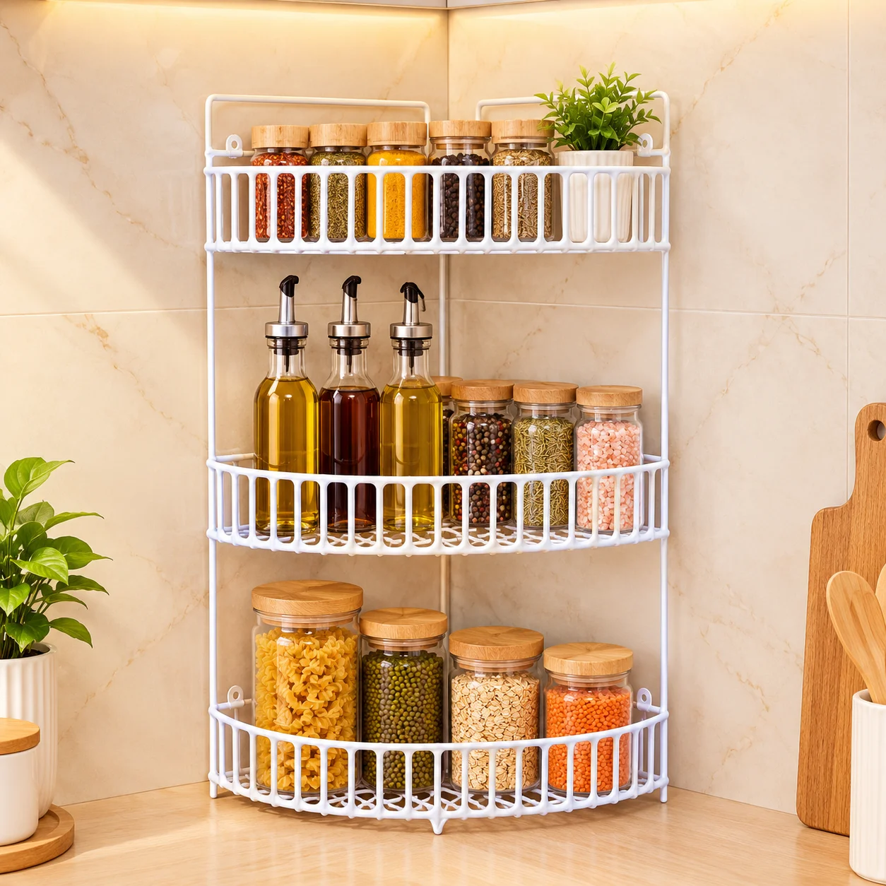 3 Leyer Corner Wall Mounted Rack