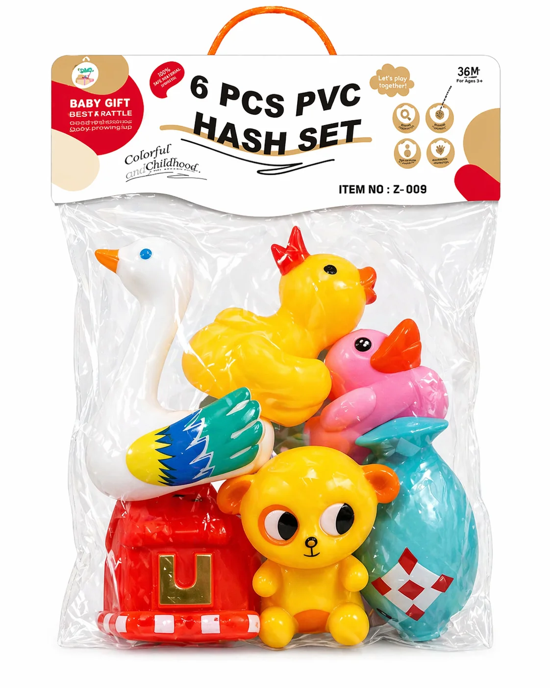 6 PCS PVC Baby Toy Set – Colorful Non-Toxic Kids Play Set