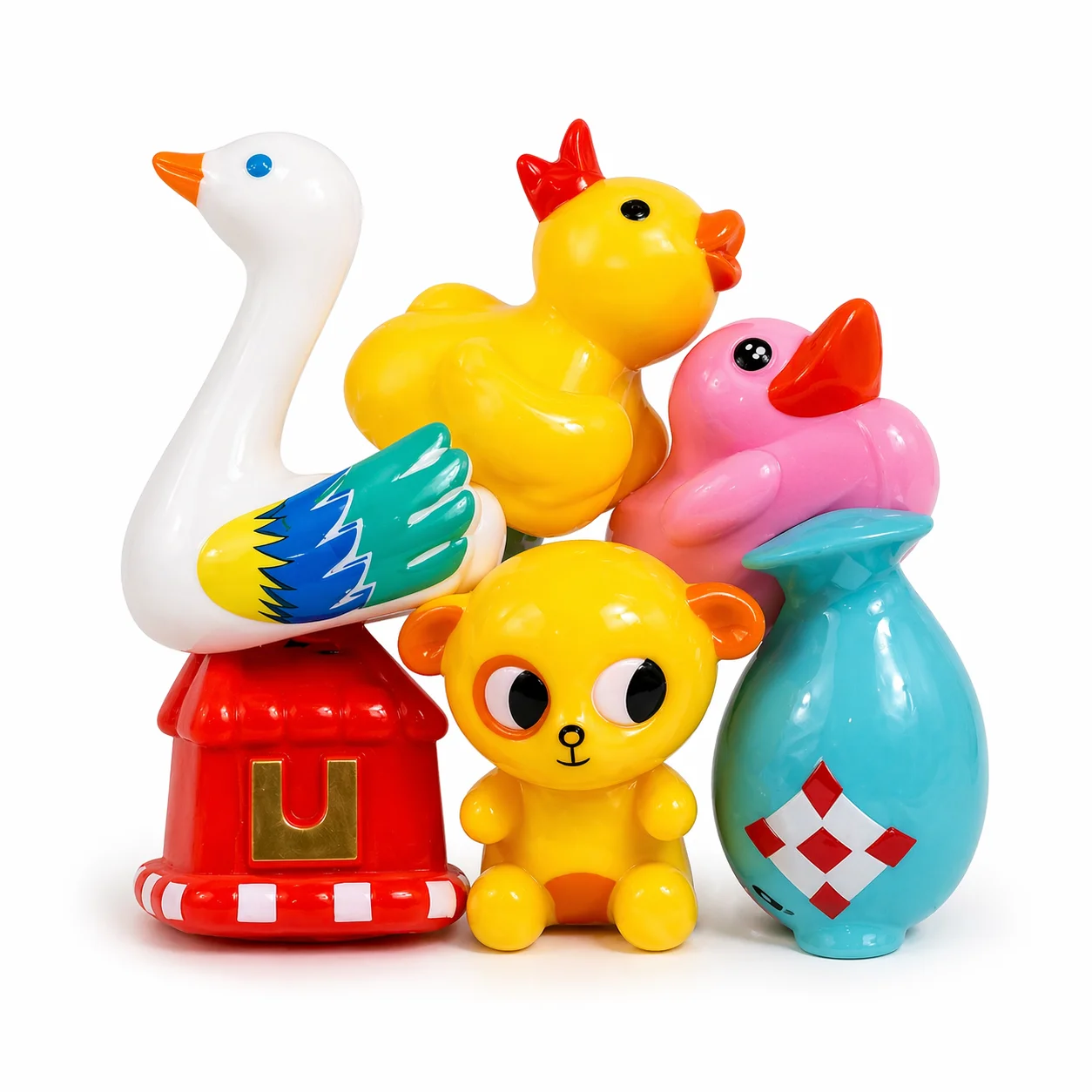 6 PCS PVC Baby Toy Set – Colorful Non-Toxic Kids Play Set