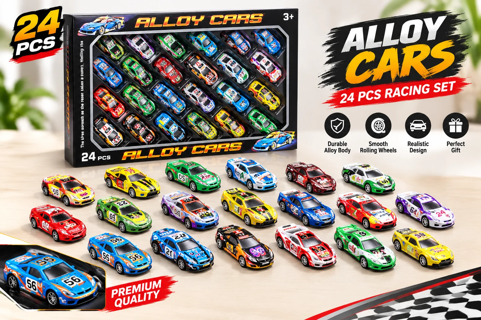 24 PCS Alloy Racing Cars Toy Set