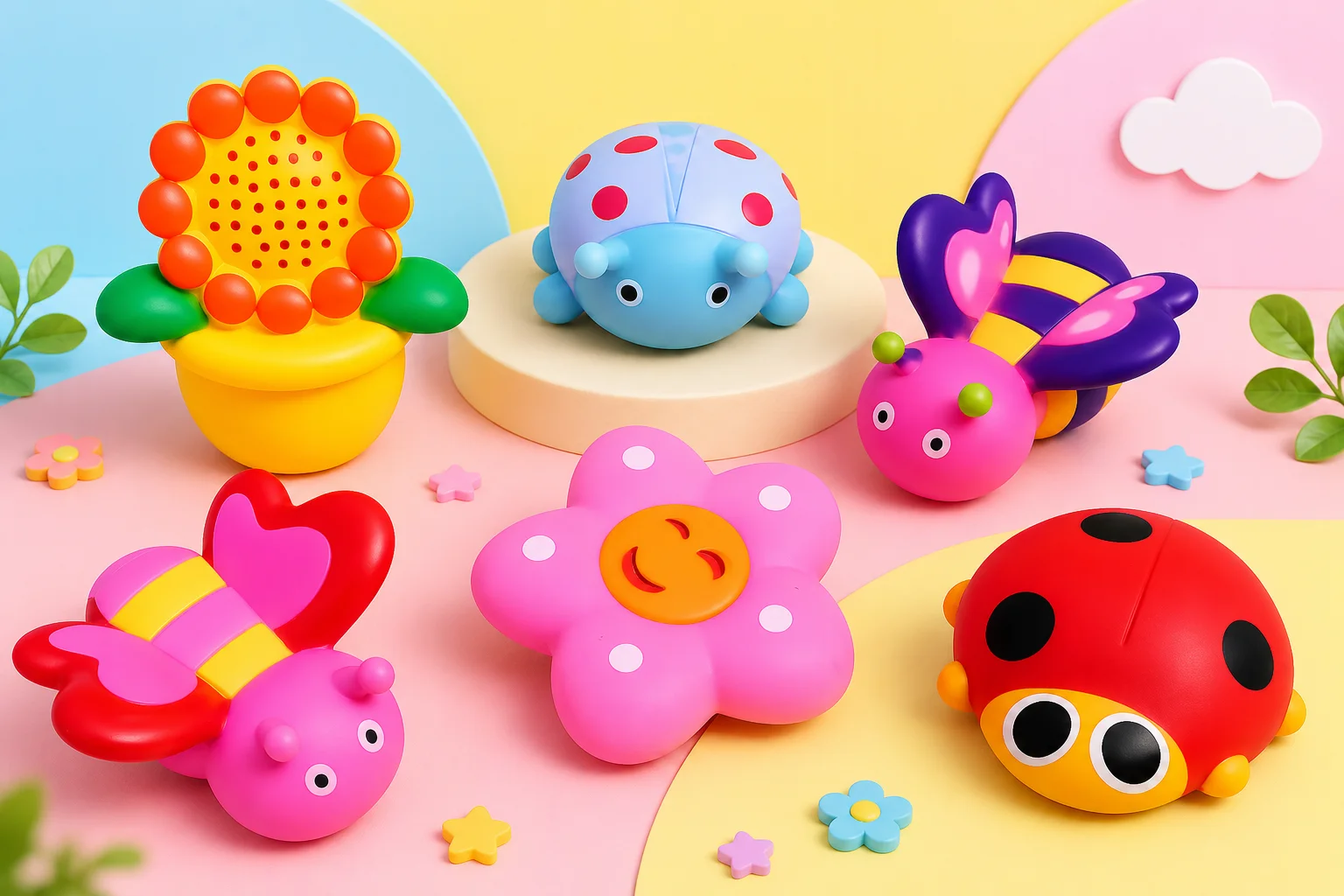 Soft Silicone Squeeze Toy Set for Kids (6PCS)