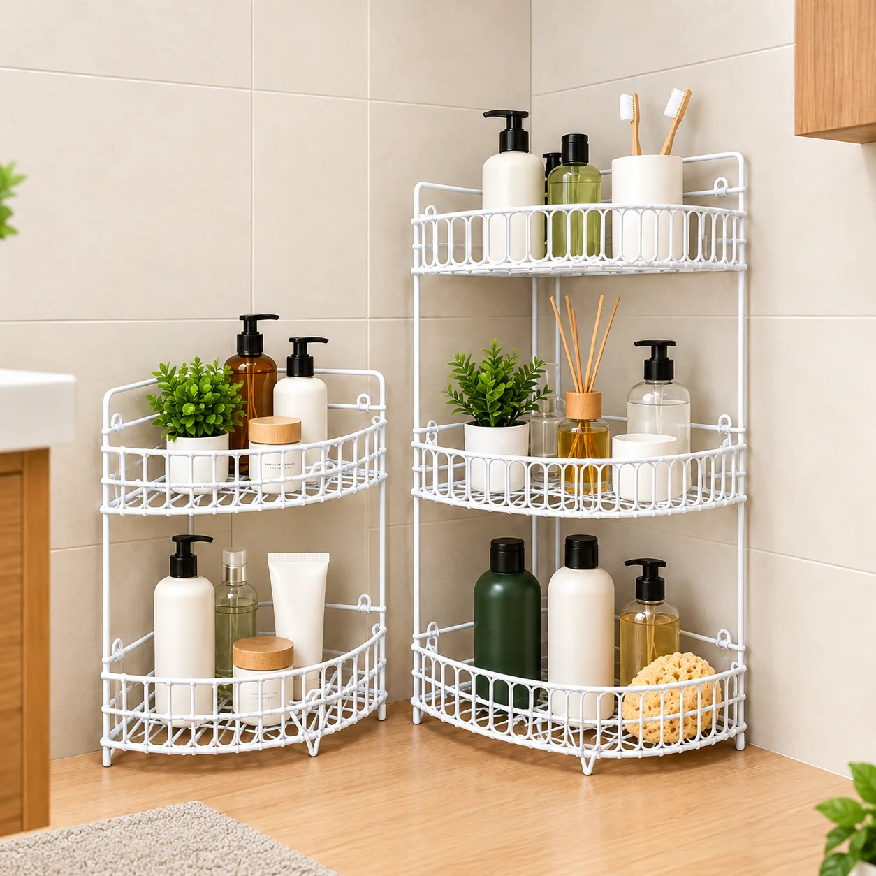 2 pcs Kitchen Spice Rack Combo – Wall & Counter Organizer - (775)