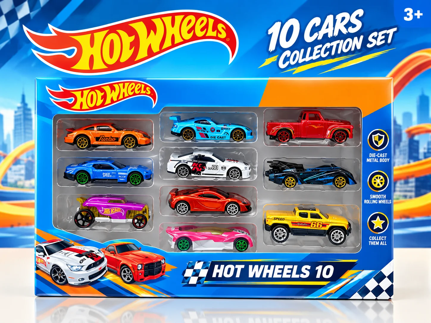 Hot Wheels 10 Car Toy Set