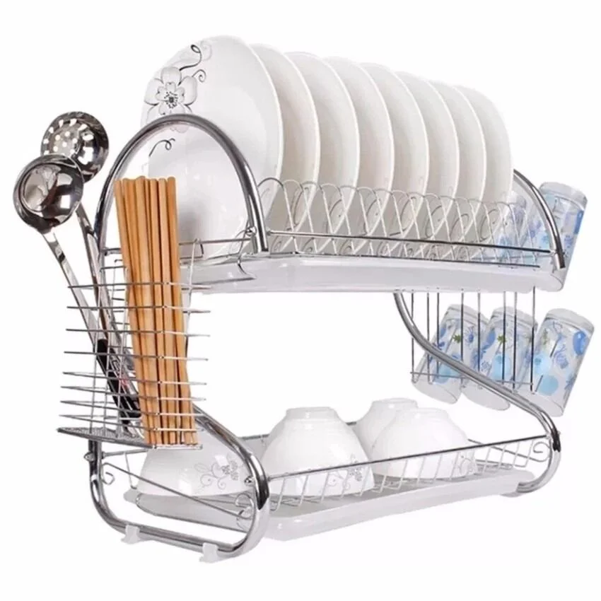 Stainless Steel 2-Layer Dish Drainer Rack: Keep Your Kitchen Organized With This Durable Stainless Steel Dish Drainer Rack