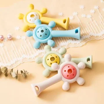 Baby Silicone Button Teether Toy - 1pcs