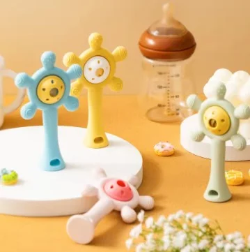 Baby Silicone Button Teether Toy - 1pcs