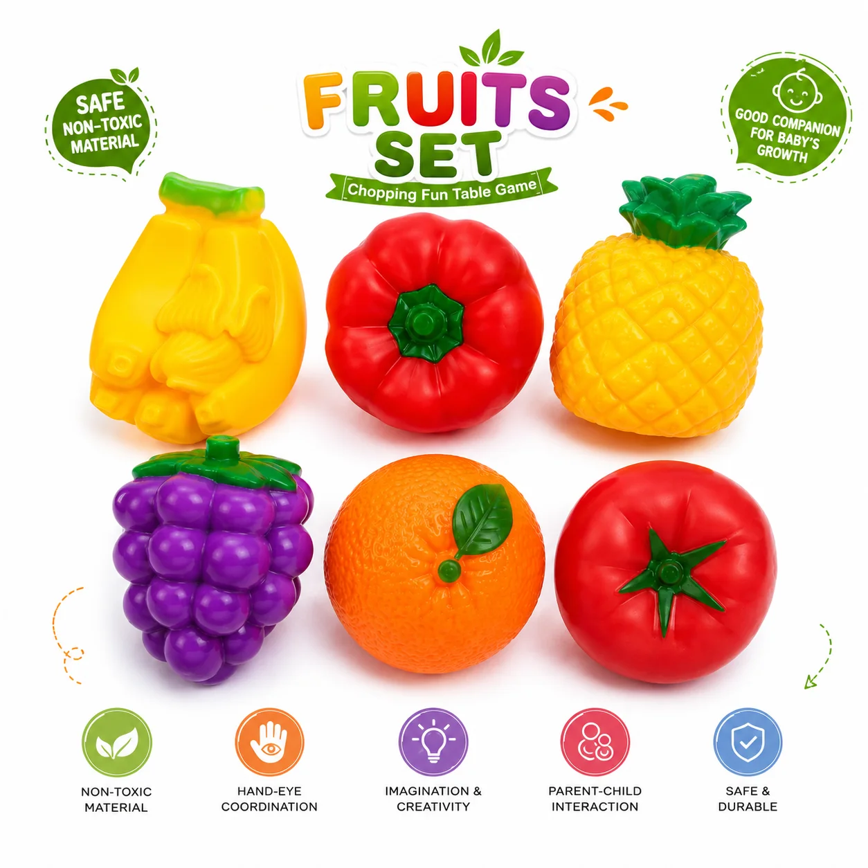 Baby Soft Fruit Safe Educational Play Set for Kids - 6PCS