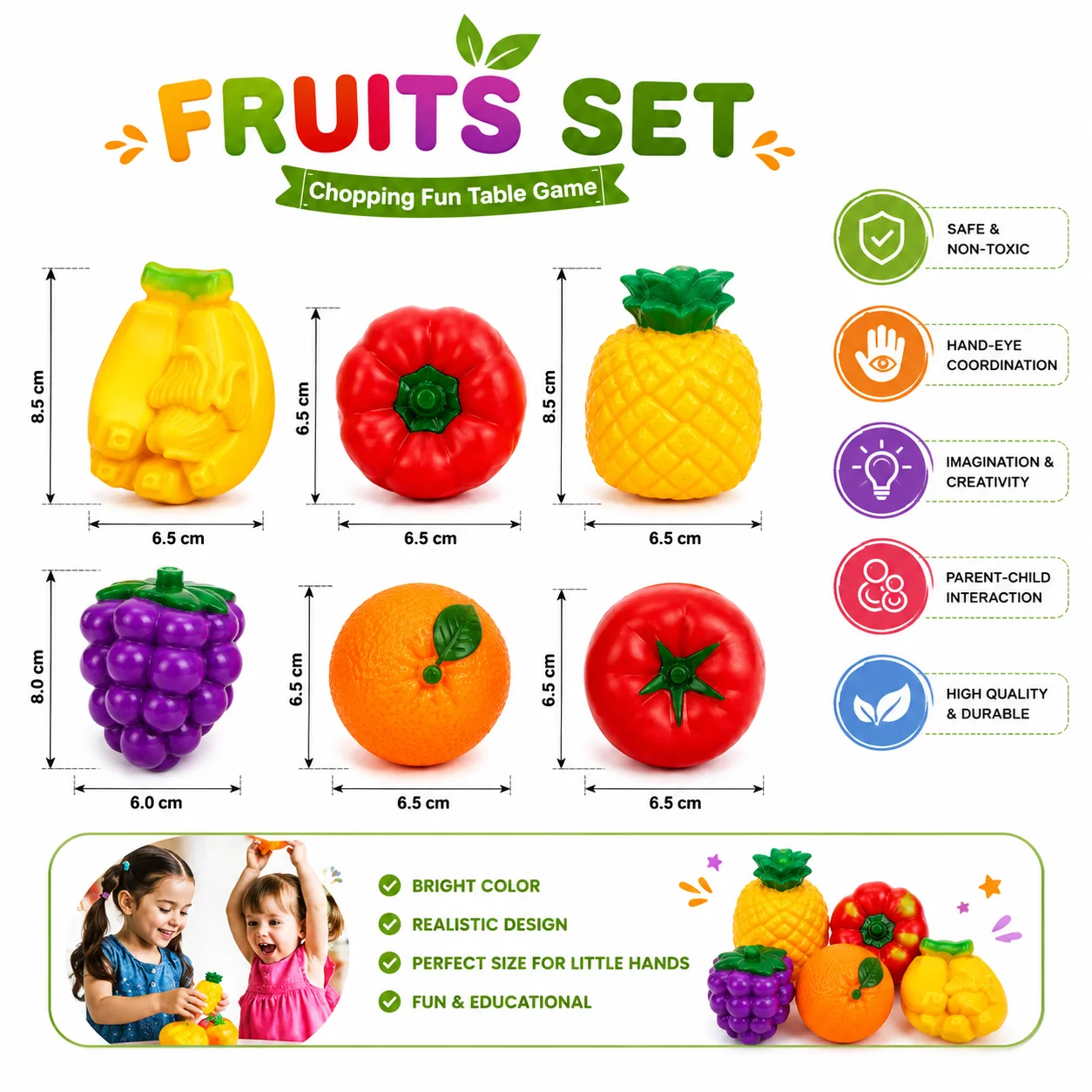 Baby Soft Fruit Safe Educational Play Set for Kids - 6PCS