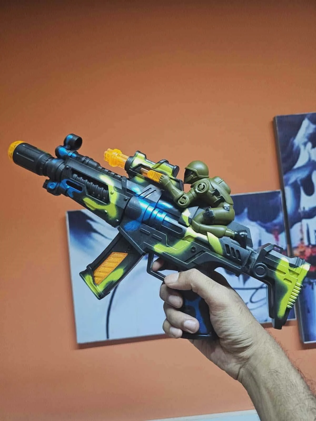 225. Smoke AK-47 Style Toy Gun With Music & Lighting