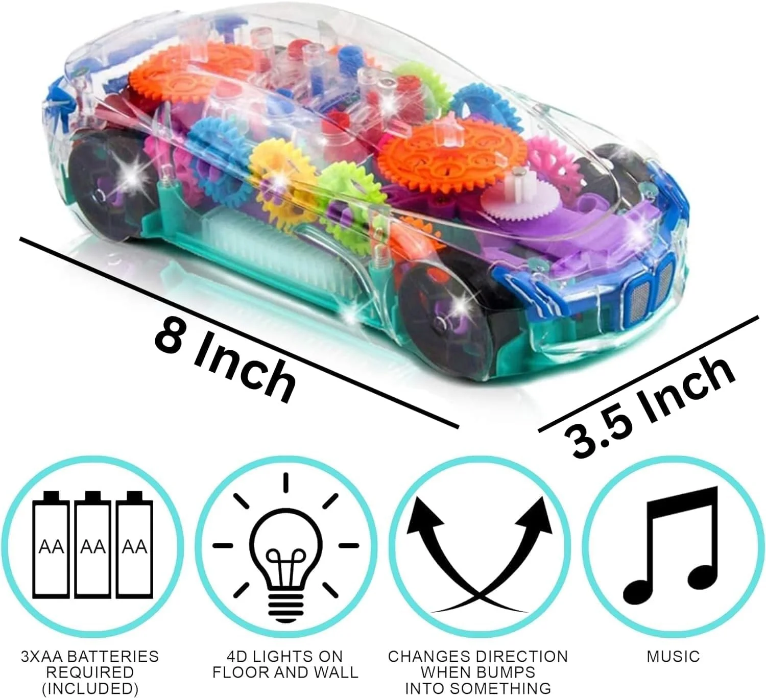 112. Concept Transparen Gear Car - With 3p Bettary