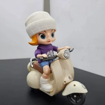 Cute Kids Scooter Doll Toy – Red, Pink, Blue, 25cm