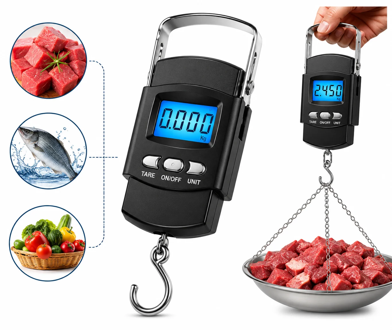 Digital Hanging Scale with LCD Display