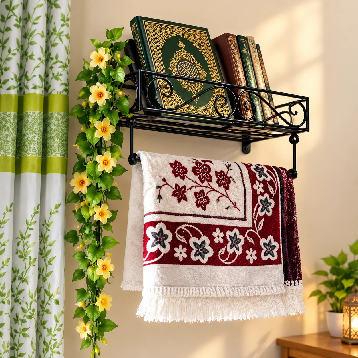 Foldable Metal Quran Stand with Jaynamaz Holder