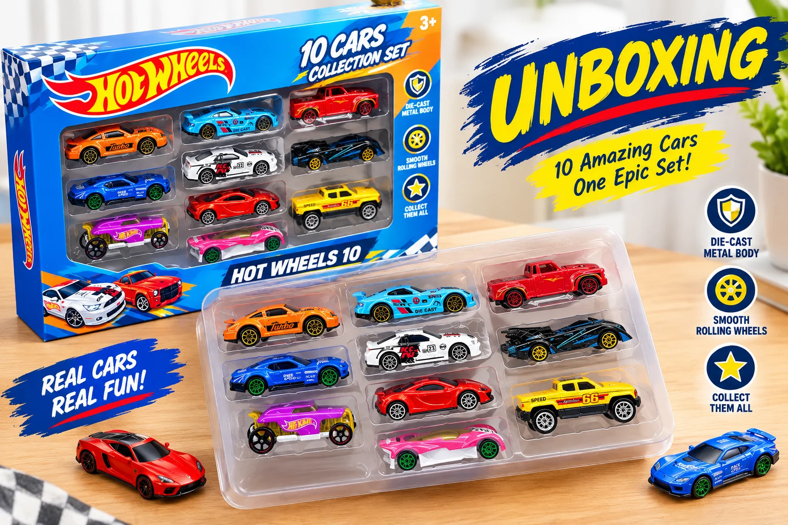 Hot Wheels 10 Car Toy Set